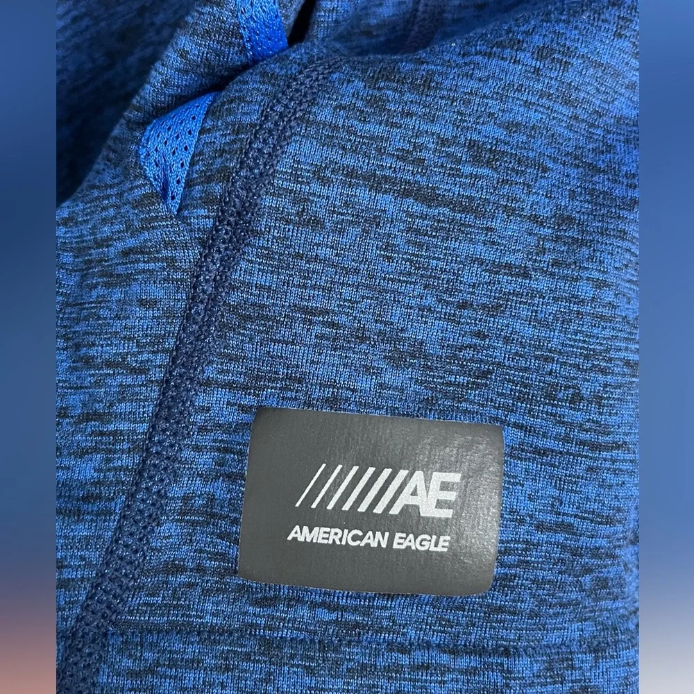 American Eagle, Men's Active Flex Blue Hoodie Pullover, Size L